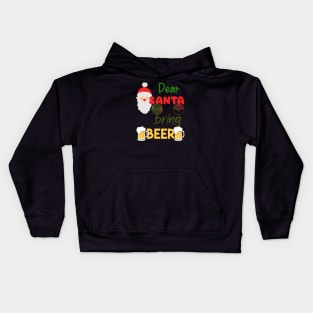 Christmas Santa Bring Beer lovers Kids Hoodie